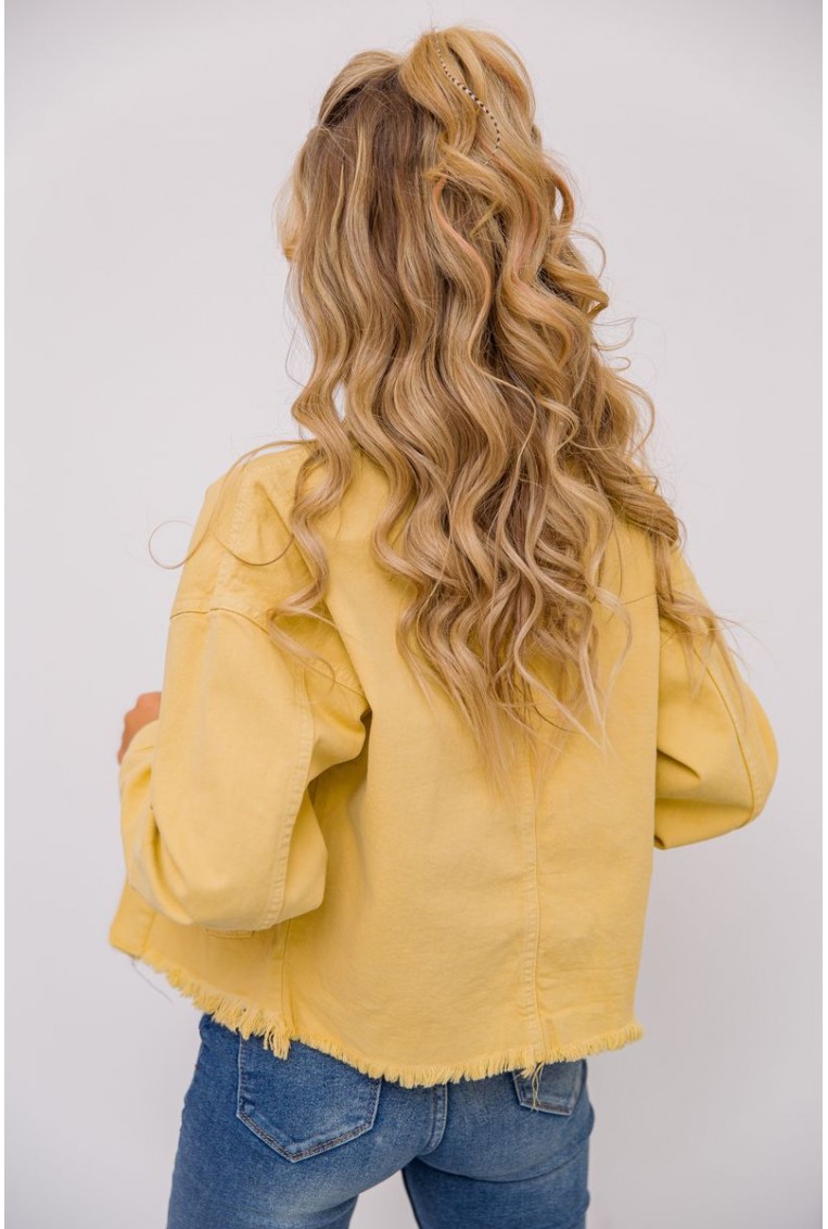 Купить Джинсовая куртка женская, цвет горчичный, 157R313 - Фото №4
