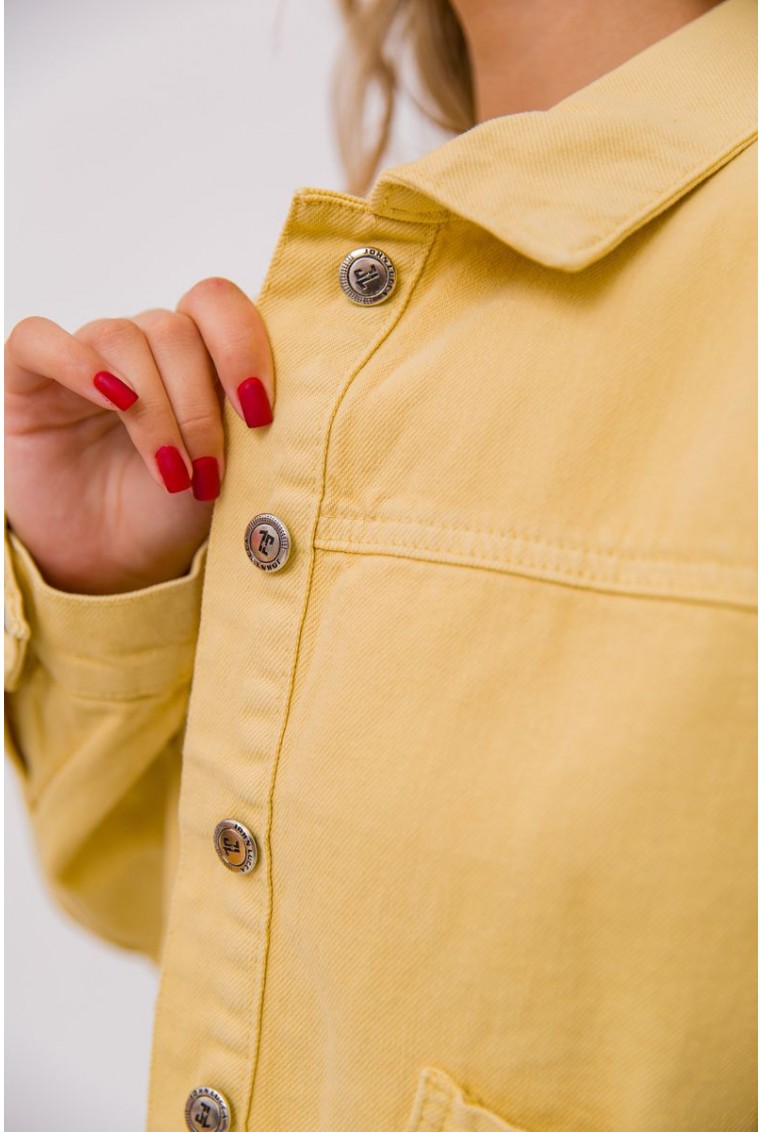 Купить Джинсовая куртка женская, цвет горчичный, 157R313 - Фото №5