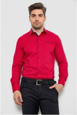 Сорочка чоловіча з принтом  -уцінка, колір червоний, 214R7094-1-U