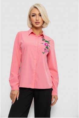 Сорочка жіноча класична з аплікацією, колір рожевий, 230R014-1