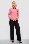 Рубашка женская классическая с аппликацией, цвет розовый, 230R014-1 - фото № 1