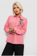 Рубашка женская классическая с аппликацией, цвет розовый, 230R014-1 - фото № 2