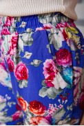 Женские брюки на резинке, синего цвета с узором, 172R076-1 - фото № 4