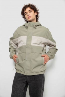 Вітровка чоловіча з принтом  -уцінка, колір оливковий, 214R603-1-U-38