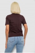Футболка жіноча з принтом, колір шоколадний, 241R1828 - фото № 3