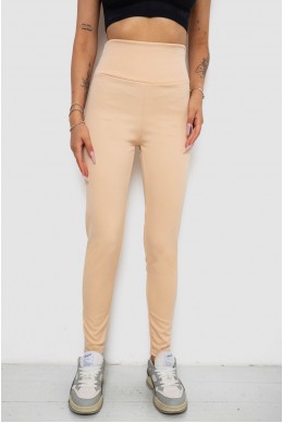 Лосини однотонні у рубчик утеплені на флісі  -уцінка, колір персиковий, 238R605-1-U-4