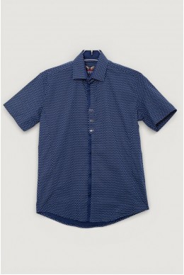 Сорочка чоловіча з принтом, колір темно-синій, 214R7014