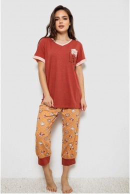 Піжама жіноча  -уцінка, колір теракотовий, 243R1602-017-U-2