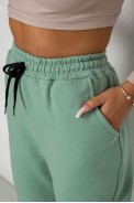 Спортивные штаны женские на флисе  -уценка, цвет мятный, 238R57020-U-1 - фото № 4