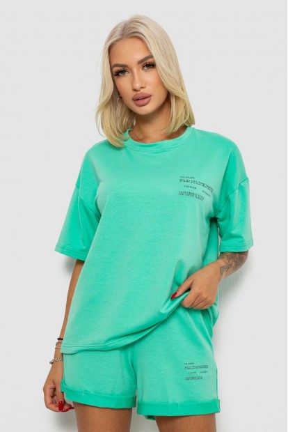 Костюм домашний женский с принтом  -уценка, цвет мятный, 230R120-U-26