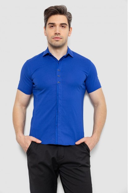Сорочка чоловіча з принтом, колір електрик, 214R7014