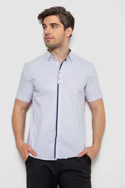 Рубашка мужская с принтом, цвет белый, 214R7014