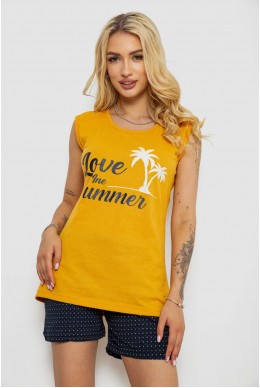 Пижама женская с принтом  -уценка, цвет желтый, 243R2471-U-2