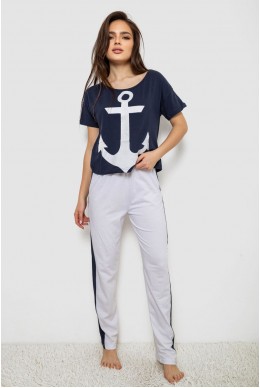 Пижама женская  -уценка, цвет синий, 243R1488-005-U-7