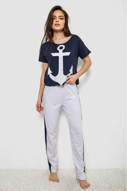 Пижама женская  -уценка, цвет синий, 243R1488-005-U-7