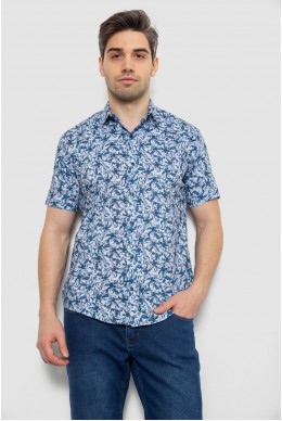 Рубашка мужская с принтом, цвет синий, 214R7341