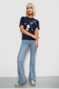 Футболка жіноча з принтом, колір синій, 241R1828 - фото № 1
