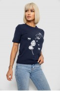 Футболка жіноча з принтом, колір синій, 241R1828 - фото № 2