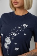 Футболка жіноча з принтом, колір синій, 241R1828 - фото № 4