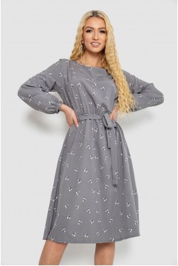 Сукня з принтом софт  -уцінка, колір темно-сірий, 214R0226-5-U-1