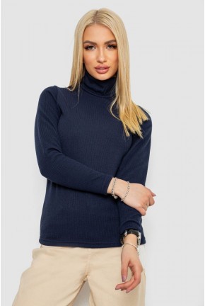 Гольф жіночий на флісі в рубчик, колір темно-синій, 238R329