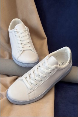 Кеды мужские, цвет бело-серый, 248RR233