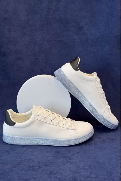 Кеды мужские, цвет бело-черный, 248RR233