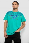 Футболка мужская с принтом, цвет бирюзовый, 244R17513 - фото № 0