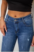 Джинсы женские однотонные Skinny, цвет синий, 244RS5712 - фото № 5