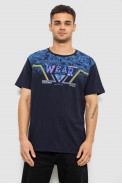 Футболка чоловіча з принтом, колір синій, 244R17513 - фото № 0