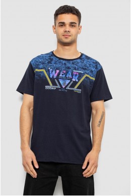 Футболка чоловіча з принтом, колір синій, 244R17513