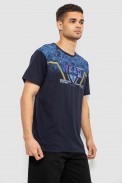 Футболка чоловіча з принтом, колір синій, 244R17513 - фото № 2
