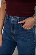 Джинсы женские однотонные Slim Banana's, цвет синий, 244R9604 - фото № 4