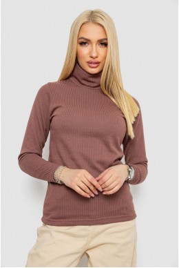 Гольф женский на флисе в рубчик, цвет мокко, 238R329