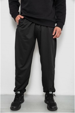 Спортивні штани чоловічі однотонні, колір чорний, 244RY-428