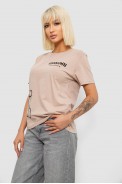 Футболка женская с принтом, цвет бежевый, 244R2001-5 - фото № 2