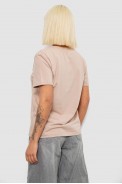 Футболка женская с принтом, цвет бежевый, 244R2001-5 - фото № 3