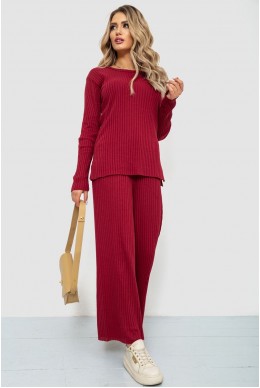 Костюм жіночий в рубчик повсякденний  -уцінка, колір бордовий, 238R57415-U-3