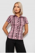 Сорочка жіноча в клітку повсякденна, колір рожевий, 230R062 оптом - фото № 0