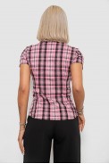 Сорочка жіноча в клітку повсякденна, колір рожевий, 230R062 оптом - фото № 3