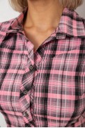 Сорочка жіноча в клітку повсякденна, колір рожевий, 230R062 оптом - фото № 4