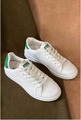 Кеди жіночі, колір біло-зелений, 248RR65