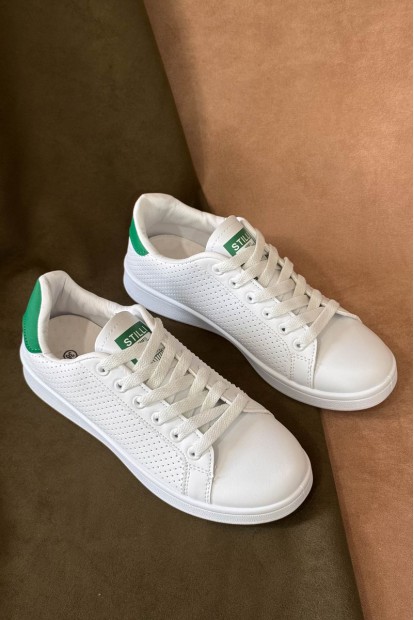 Кеди жіночі, колір біло-зелений, 248RR65