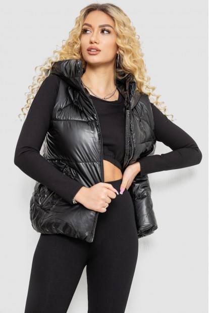 Жилетка жіноча демісезонна, колір чорний, 243R207