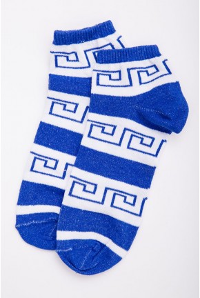 Короткі жіночі шкарпетки, в синьо-білий принт, 131R137096