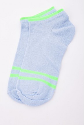 Женские короткие носки, голубого цвета с полосками, 167R221-1