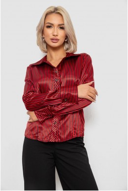 Рубашка классическая в полоску  -уценка, цвет черно-красный, 230R66-U-58