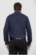 Сорочка чоловіча однотонна з принтом, колір темно-синій, 186R2025 оптом - фото № 3