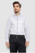 Сорочка чоловіча однотонна з принтом, колір білий, 186R2025 оптом - фото № 0