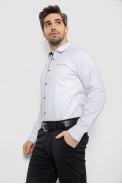 Сорочка чоловіча однотонна з принтом, колір білий, 186R2025 оптом - фото № 2